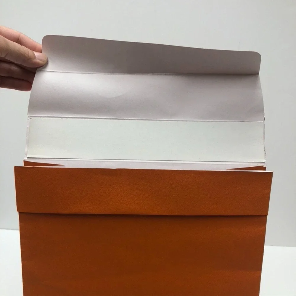 Hermes Authentic Orange Gift Paper Shopping Bag‎ Medium Fold Top 10.5x16.25x4